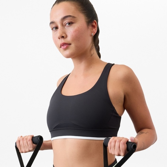 Athleta Other - NWT Athleta Interval Tipped Black/White Bra Size Large  Best for A-C Cup